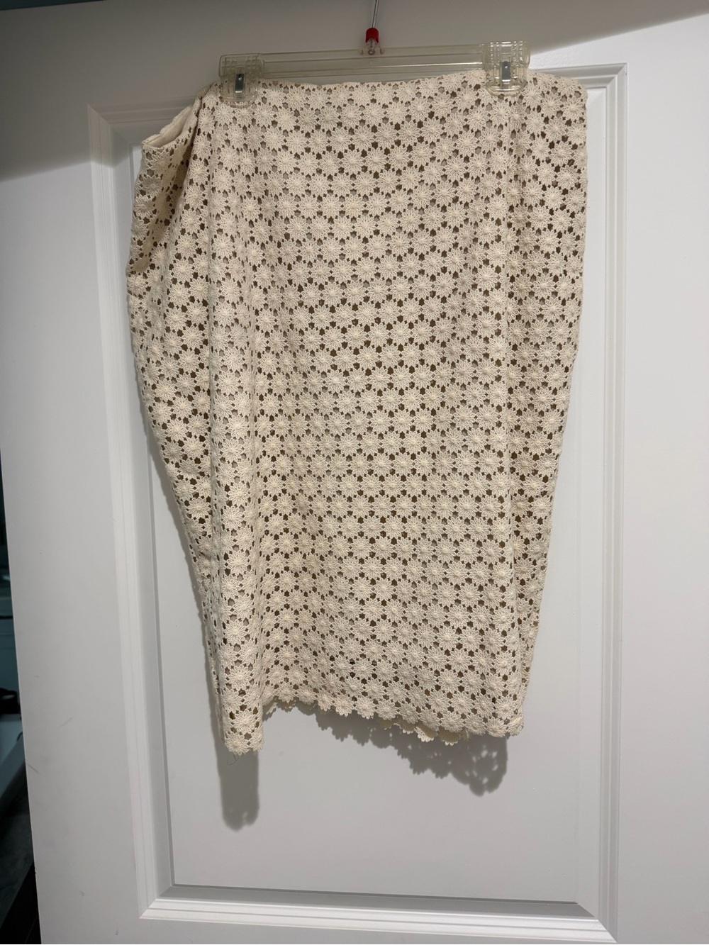 Charter Club Cream Crochet Midi Skirt